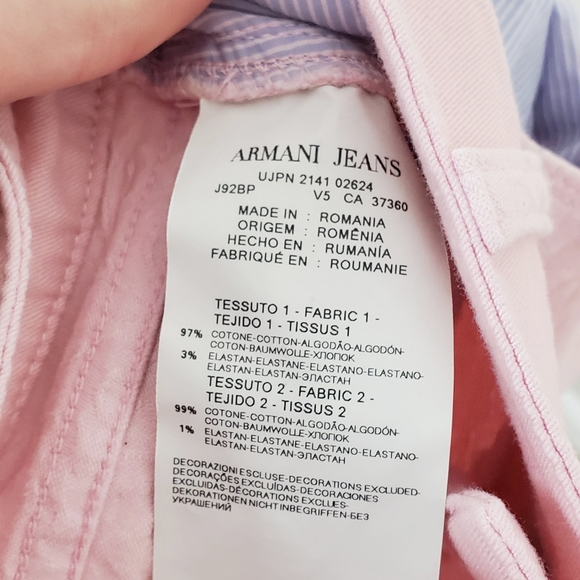 Armani Jeans Pink Jacquard Print Skinny Jeans - Picture 4 of 5